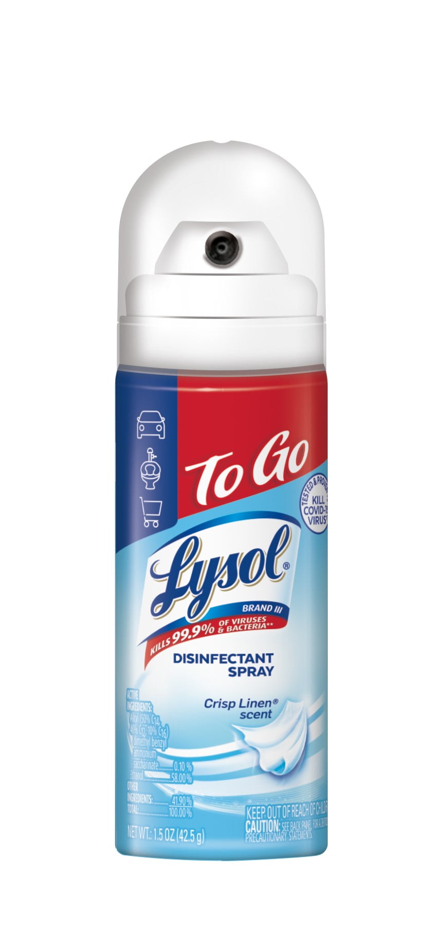 Lysol Crisp Linen Disinfectant Spray To Go 1.5oz