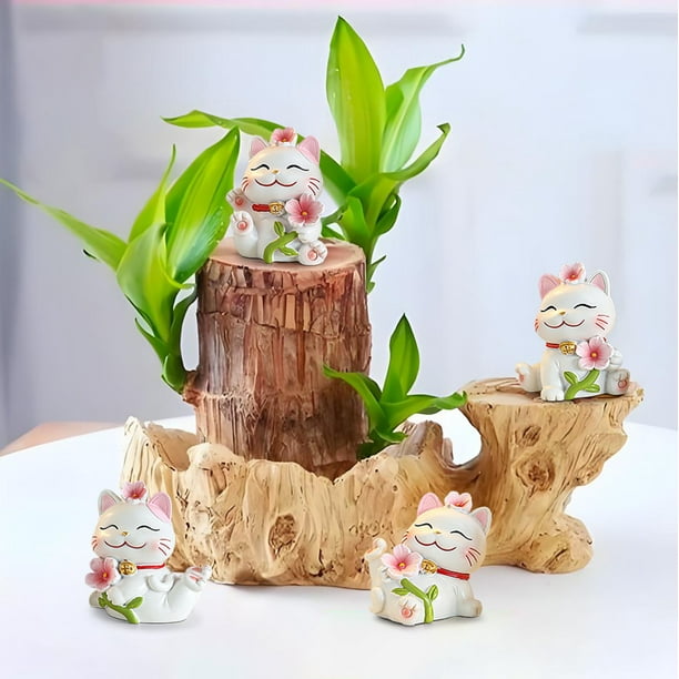Adorno para gatos - Decoración de árbol de madera para el salón de casa - Decoración de escritorio de resina - 1 pieza