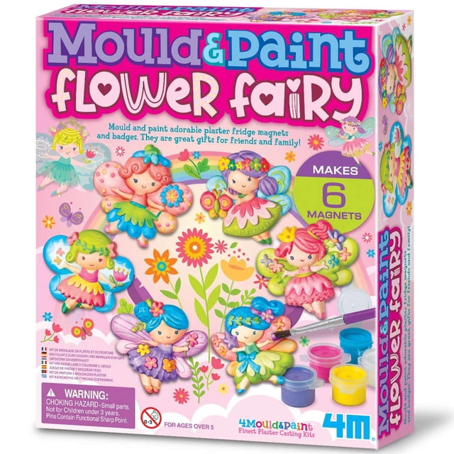 Kit de bricolaje para moldear y pintar hadas con purpurina, 4 m, con imán y alfiler