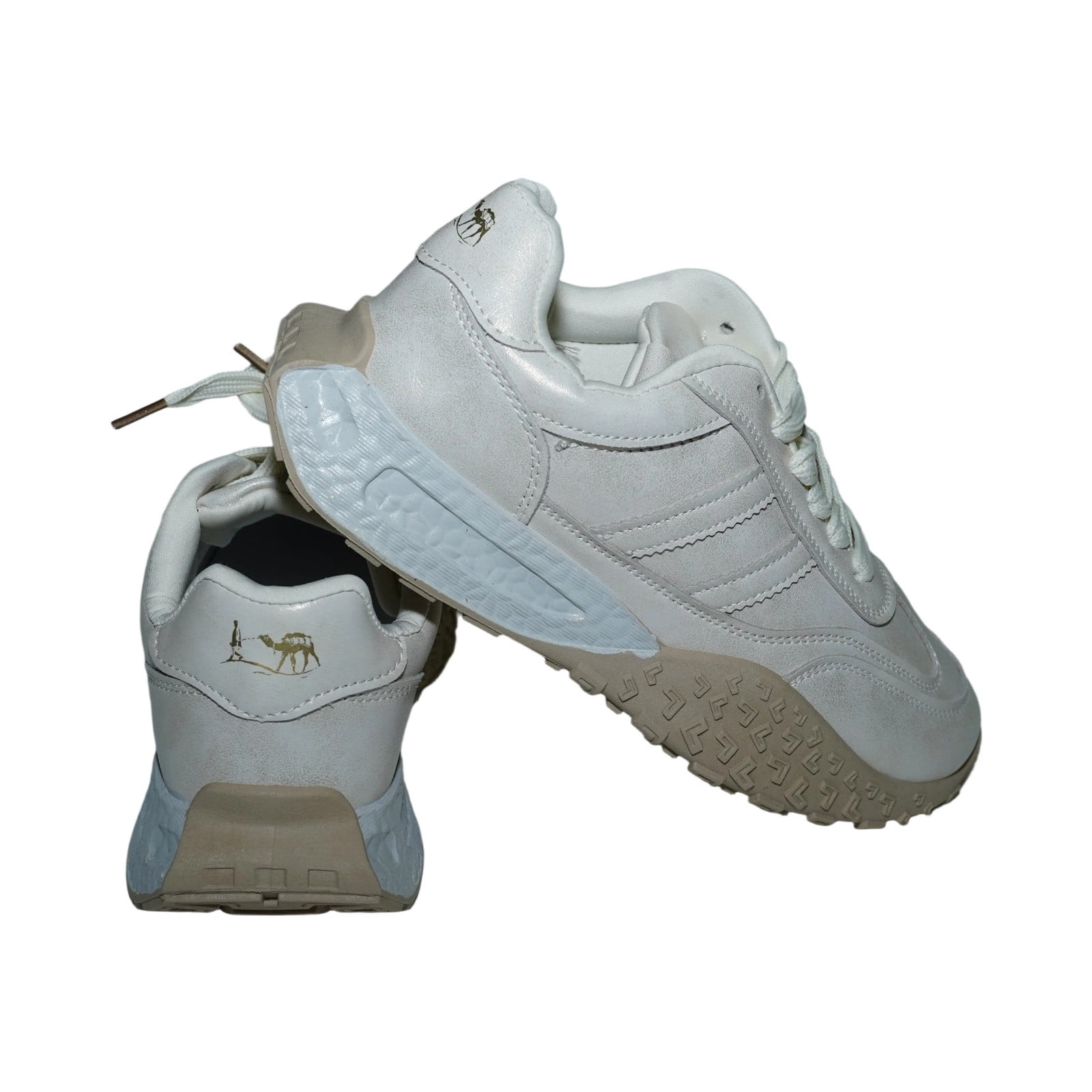 Man Leading a Camel Sneakers for Women Outdoor Hiking Shoes Beige