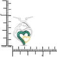 thumbnail image 4 of Fine Color Jewels Emerald Mom Pendant Necklace 925 Sterling Silver Two Tone Plated 0.24 Ct Cable Chain Women’s, 4 of 9
