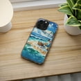 thumbnail image 5 of DistinctInk Hybrid (Acrylic / TPU) Clear Slim Fit Case for Apple iPhone 15 Pro (6.1" Screen) - "Tranquil Coastal Escape: A Sunny Beach", 5 of 8