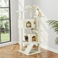 thumbnail image 5 of EDX 54" Cat Tree Tower for Indoor Cats, Multi-Level Pet Furniture with Sisal Scratching Post, Large Condo, Climbing Ladder, Kitten Toy, Beige, 5 of 9