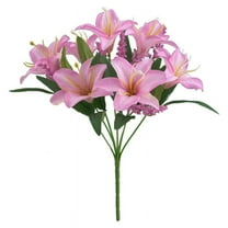 Vadktai Artifical Lily Flowers, Long Stem Artificial Stargazer Lilies with 7 Heads Full Bloom Lily, Faux Lily Bouquets for Home, Hotel Flower, Arrangement Party Decor