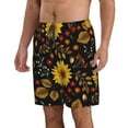 thumbnail image 2 of Bixox Men's Sunflowers Leaves printing Casual Classic Fit Short Summer Beach Shorts, 2 of 6