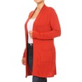 thumbnail image 3 of Women's Plus Size Casual Long Sleeves Loose Fit Side Pockets Solid Cardigan, 3 of 5