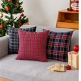 thumbnail image 4 of Plaid Throw Pillow Cover, Vintage Buffalo Check Gingham Decorative Cushion Case for Farmhouse Sofa Couch Bed, 18x18 Inch Square Soft Fabric Pillow Shell for Home Holiday Decor, 4 of 6