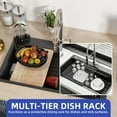 thumbnail image 4 of ModFusion 30" Drop-In Soundproof Kitchen Sink Workstation with Glass Rinser, Cutting Board, Accessory Set, Single Bowl, Top-Mount Stainless Steel, Nano Black, 4 of 10