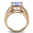 thumbnail image 4 of Womens Rose Gold Ring Anillo Para Mujer 316L Stainless Steel Ring with AAA Grade CZ in Light Amethyst Cori, 4 of 4