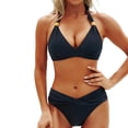 thumbnail image 2 of Women Two Piece Bathing Suits Push Up Bikini Set Halter Swimsuit Vintage Swimwear, 2 of 4