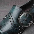 thumbnail image 5 of Men's Studded Dress Shoes with Embossed Leather & Metal Toe Cap - Punk Style Slip-On Formal Loafers, 5 of 6