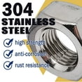 thumbnail image 3 of 4pcs M14x1.5mm 304 Stainless Steel Hexagon Metric Fine Thread Hex Nuts Hex Locknuts Hexagon Head Machine Nuts Hexagon Nut Hardware, 3 of 5
