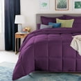 thumbnail image 4 of D.N.G. BEDDINGS Deluxe All Seasons King/Cal King Size 800 Thread Count, Solid Plum Down Alternative 1 Piece Box Design Comforter Set 100% Egyptian Cotton, 4 of 6