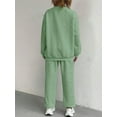 thumbnail image 4 of Women Sets 2 Piece Outfits Crewneck Sweatshirts Pullover Tops and Jogger Pants Tracksuits Lounge Set Green S, 4 of 5