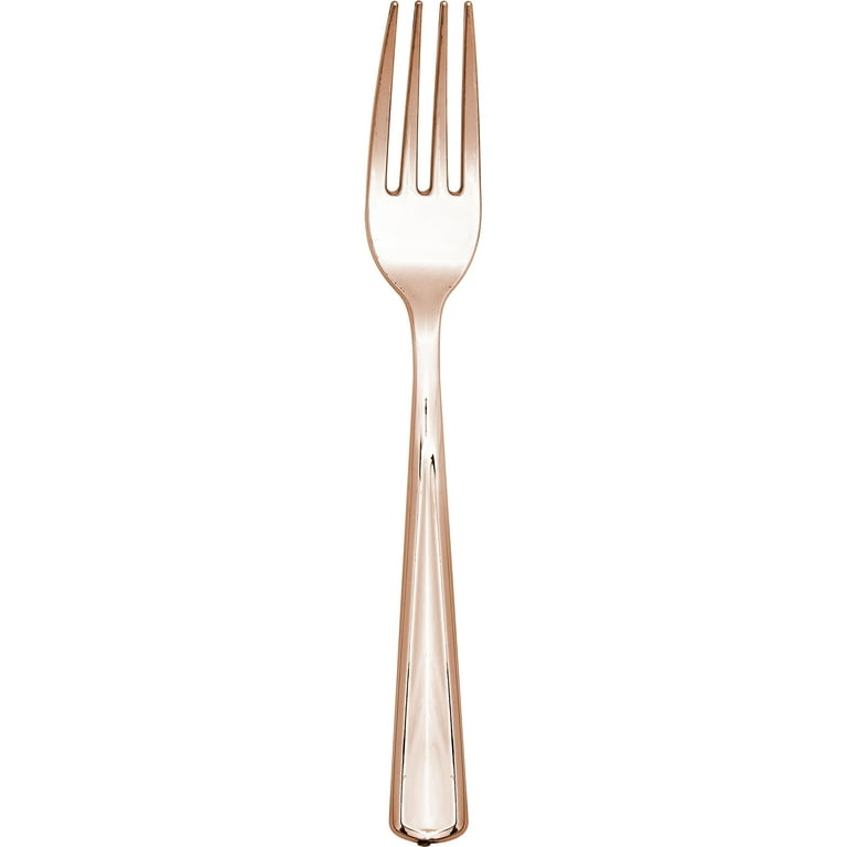 Metallic Rose Gold Premium Plastic Cutlery Set, 80pc, Service for 20