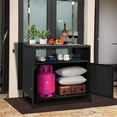 thumbnail image 3 of TROPOW Patio Outdoor Wicker Storage Cabinet - Convenient Access, & Weather-Resistant, Versatile Usage - Black Grey, 3 of 6