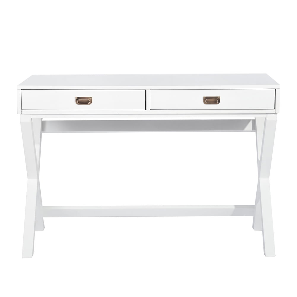 Kepooman 44" Modern Wooden Console Table with Drawers for Small Spaces, White Kepooman 44" Modern Wooden Console Table with Drawers for Small Spaces, White