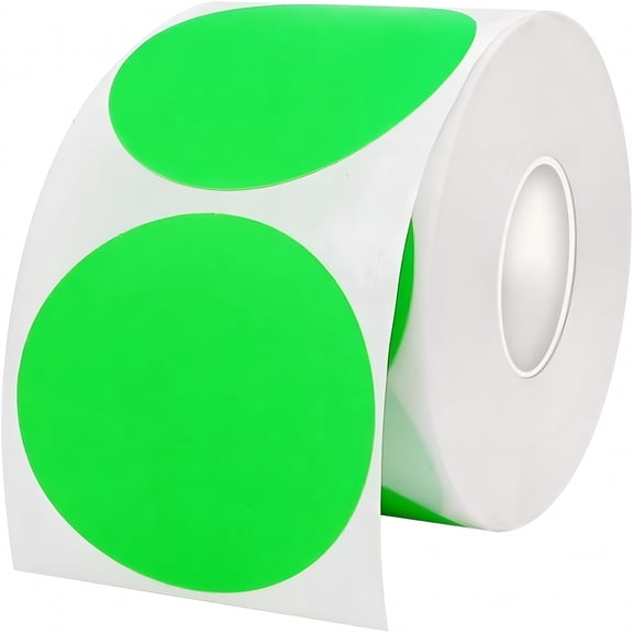 CCOCC 2 Inch Round Label Permanent Color Code Dot Stickers,500 Labels per Roll,Green