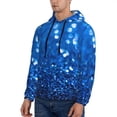 thumbnail image 3 of Sikiie A Blue Glitter Men's Hoodie, Essentials Hoodie, Sweatshirt, Pullover Hooded Sweatshirt for Men-Medium, 3 of 7