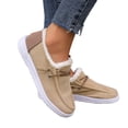 thumbnail image 5 of YOUYEDIAN Loafers for Women Fall Winter Casual Fleece Lined Warm Comfy Fashion Strap Deco Slip On Flats Versatile Round Toe Plush Outdoor Platform Walking Shoes, 5 of 5