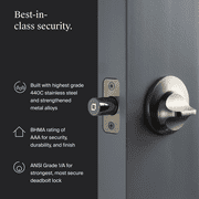 Level Lock Smart Lock - Touch Edition, Keyless Entry Using Touch, a Key Card and Smartphone. Bluetooth Enabled, Apple HomeKit Compatible - Matte Black