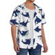 thumbnail image 2 of Fotbe Cute Shark Camisa Estampada de Manga Corta para Hombre, Casual de Verano, Estilo Playero, Sin Arrugas-Medium, 2 of 5