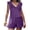Purple, variant on Women's Tummy Control Swimsuits Slimming One Piece Bathing Suit Ruffle Wrap V Neck Built-in Bra Swimwear with Pocket
