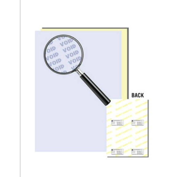 Laser Print Security Paper (SGP-2-Rx), Blue/Canary 21-lb 2-Part Carbonless, 8.5" x 14", 500 SHEETS / DOUBLE-PACK, YIELDS 250 SETS
