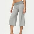 thumbnail image 5 of ADSSDQ Women Fold Over Gaucho Pants Flowy Low Rise Wide Leg Capri Pants Y2K Foldover Gauchos Cropped Yoga Lounge Bottoms 2026 Sweatpants Dark Gray XL, 5 of 5