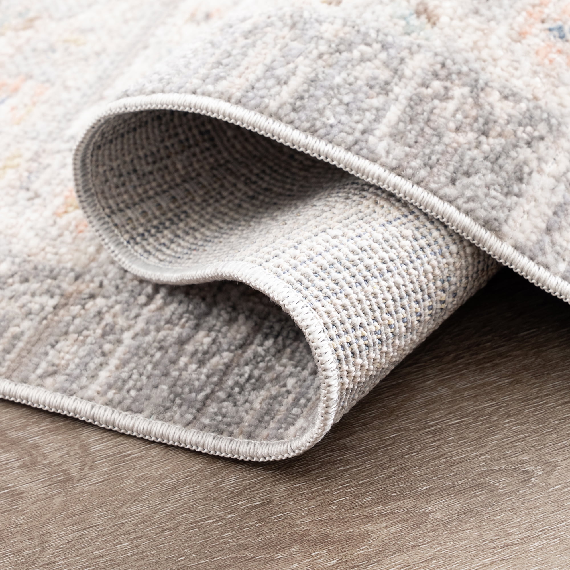 Crestwood Traditional Oriental 2x8 Gray and Aqua Polyester Indoor Runner Rug, 2'3'' x 7'7''