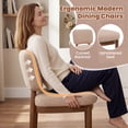 thumbnail image 5 of ClinQ Dining Chairs Set of 2, Boucle Upholstered Seat with Wood Legs and Curved Back, Modern Accent Seating for Kitchen, Dining Room, Khaki, 5 of 6
