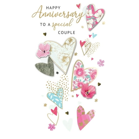 Handmade "Champagne" Greeting Card Your Anniversary - Hearts