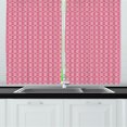 thumbnail image 1 of Abstract Kitchen Curtains, Retro Hexagonal Pastel Toned Geometric Op Art Style Shapes Design, Two Panels Drapes with Rod Pocket Room Decor, 55" X 45", Magenta and Pastel Pink, by Ambesonne, 1 of 1
