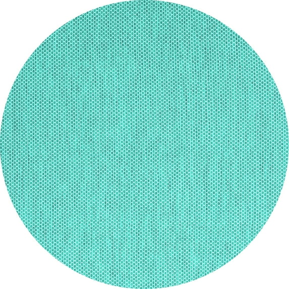 Ahgly Company Indoor Round Abstract Turquoise Blue Contemporary Area Rugs, 6' Round