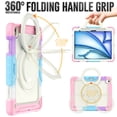 thumbnail image 5 of Dteck for iPad Air 13 Inch Case M2(2024) Heavy Duty Case, Shockproof Drop Protection with Screen Protector & Pencil Holder & Rotating Stand & Handle Rugged Protective Cover, Rainbow Pink, 5 of 6