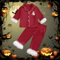 thumbnail image 2 of Shadoumai Big Halloween Pajamas Set Crewneck Pumpkin Print Long Sleeve Loungewear Clothes Set Comfortable Air Conditioning Clothes 2 Piece Pjs for Gifts, 2 of 5