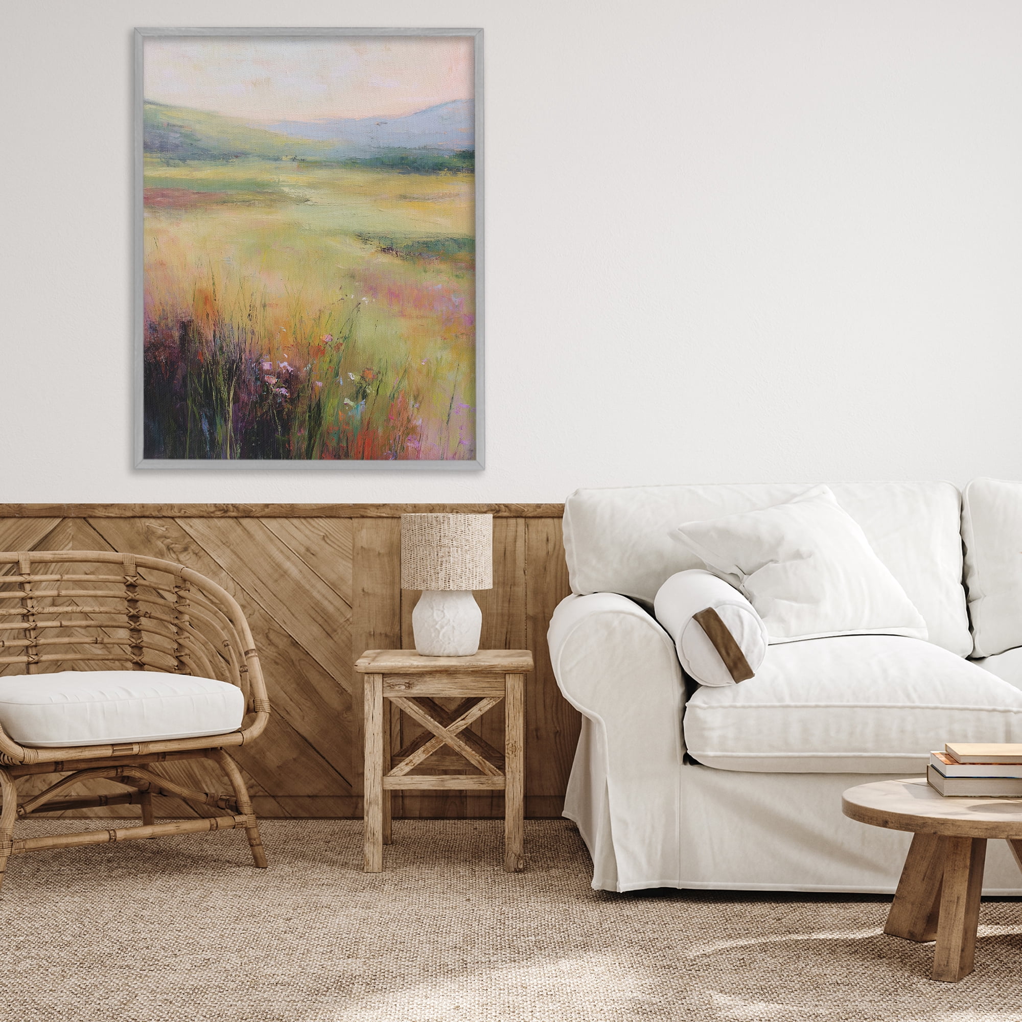Stupell Industries Green Valley View Gray Framed Giclee Art, design by Svetlana Aleynikova