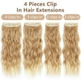thumbnail image 7 of Clip in Long Wavy Synthetic Hair Extension 24 Inch Golden Blonde 4PCS Thick Hairpieces Fiber Double Weft Hair for Women, 7 of 7