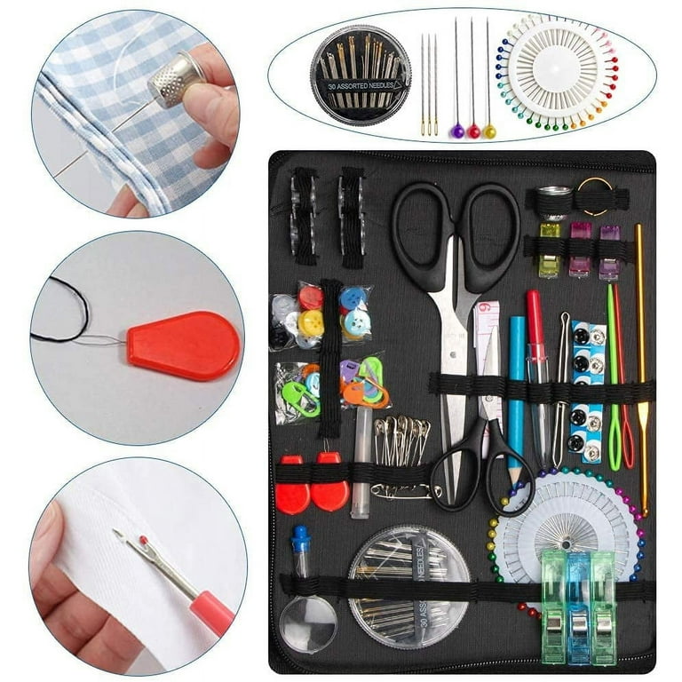 Mouind Sewing Kit,Sewing Kit,206 Pcs Sew Kit for Home, Beginner, Traveler,DIY Sewing, Adults, Emergency- Premium Sewing Kits, Zipper Portable, 206pcs