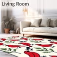 thumbnail image 2 of ODIKA 6'x9' Machine Washable Non-Slip Area Rug, Winter Cardinal Design Decorative Floor High Traffic Rug, Red, 605878, 2 of 7