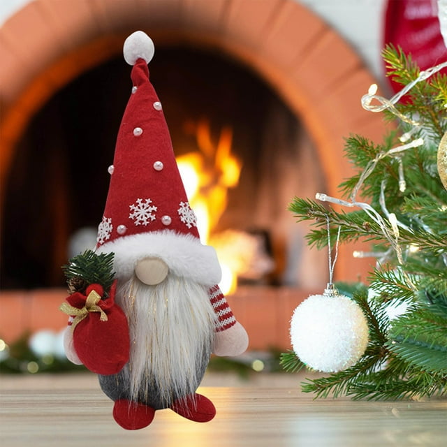 Adornos navideños, adornos navideños, regalos navideños, adornos navideños, muñeco navideño sin rostro, adornos para ventanas de árbol de Navidad, bebé sin rostro de tela