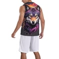 thumbnail image 2 of Honeii Colorful Wolf Head A print basktball shirt for men and women, Unisex basketball jersey for Theme party-Medium, 2 of 6