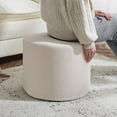 thumbnail image 6 of Bezseller Boucle Ottoman Round Foot Stool, 17x13 Floor Pouf with High-Density Foam Filling and Washable Cover, Modern Foot Rest for Living Room, Bedroom, Office, Chair, Beige-2, 6 of 18