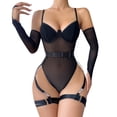 thumbnail image 1 of Gibobby Conjunto de lencería Sexy Conjunto de lencería de Brasier y pantaleta de Encaje y Transparencias(Negro, M), 1 of 5