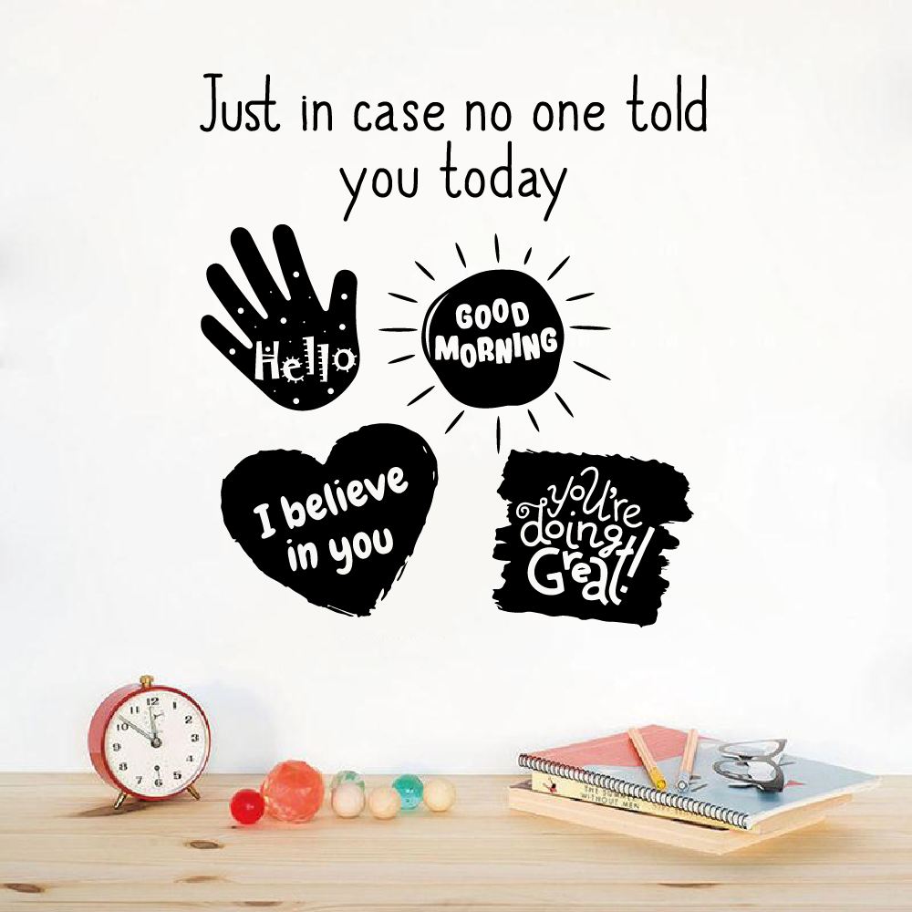 Good Morning Classroom Wall Decals Stickers Education Educational Quotes for Teachers Students School Room Nursery Kindergarten Library Home Art Decals Wall Art Vinyl Decoration Size (20x20 inch)