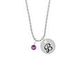 thumbnail image 2 of Delight Jewelry Crystal Purple Channel Drop Silvertone Script Initial Disc - B - Charm Necklace, 20"+3", 2 of 4
