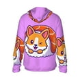 thumbnail image 3 of Balery Corgi In Sushi Roll Men's Women's UPF 50+ Sun Protection Lightweight Hoodie Performance Long Sleeve Shirt for Fishing Running-Medium, 3 of 9