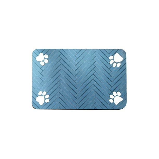 Alfombra de Piso Absorbente Alfombra de Comida para Mascotas de Barro de Diatoma Salpicaduras de Prueba de Alfombra de Piso, Alfombra de Poliéster Multicolor de 50x30cm