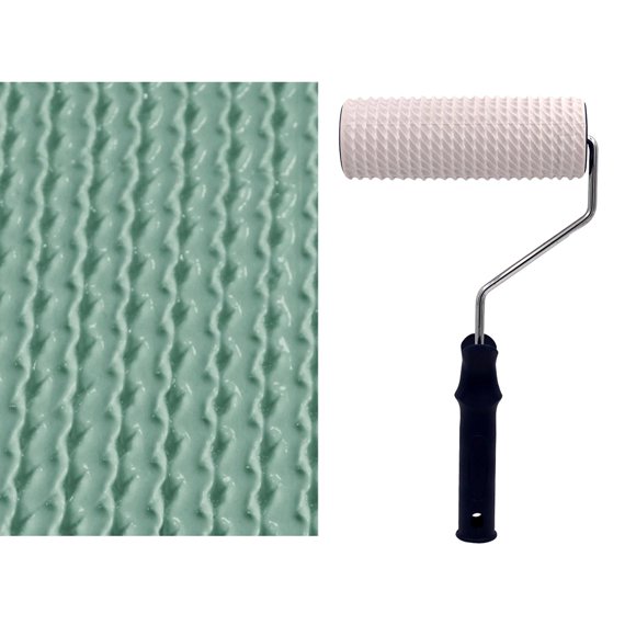 Elodie 1PCS Painting Roller Brush Pro Paint Handle Runner Edger Rubber Set Kit DIY Home 8inch 2202TS