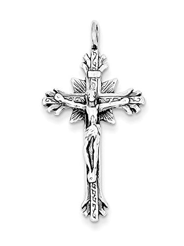 .925 Sterling Silver Crucifix Charm Pendant